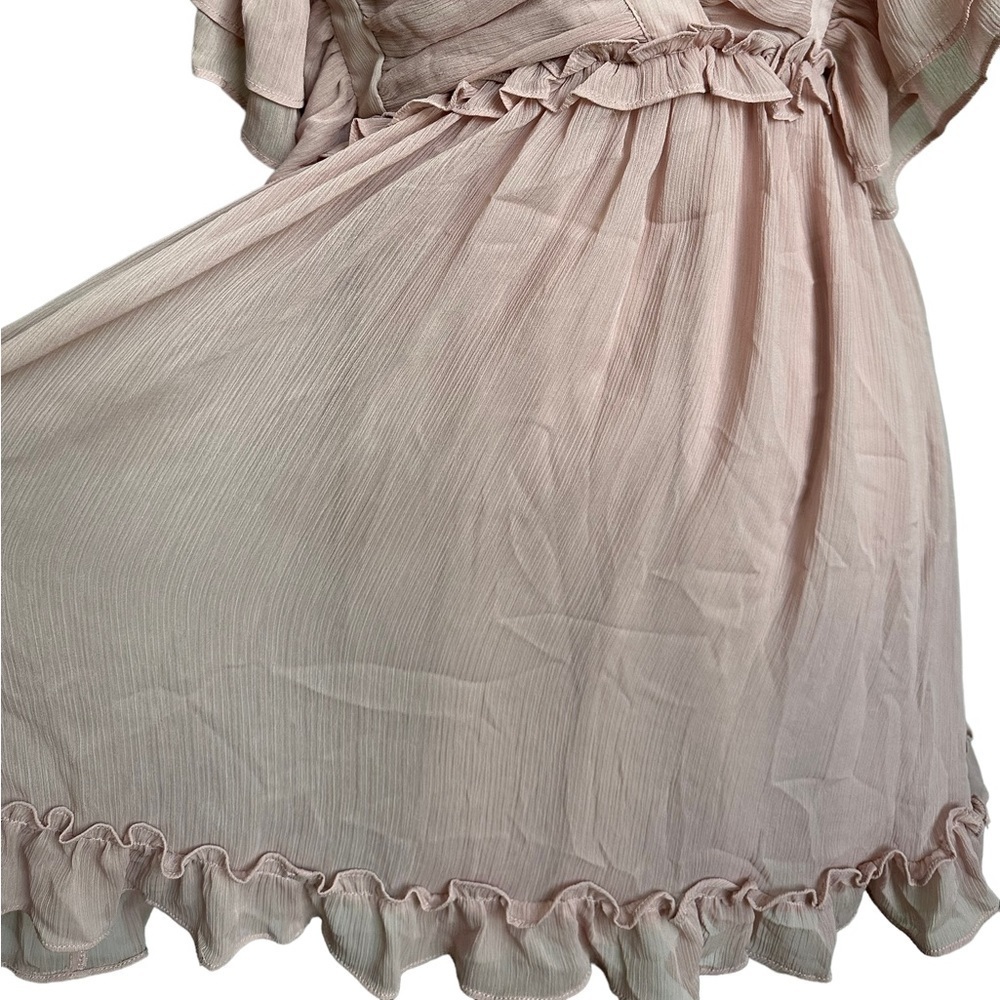 Forever 21 Mauve Ruffle V-neck Midi Dress Size Small - Picture 13 of 17